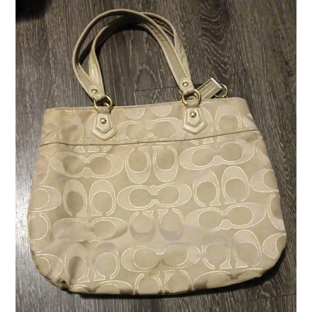 Coach Signature Logo Poppy Lurex Glam Glitter Sateen Tote Bag H1 193 17890 - Picture 7 of 13